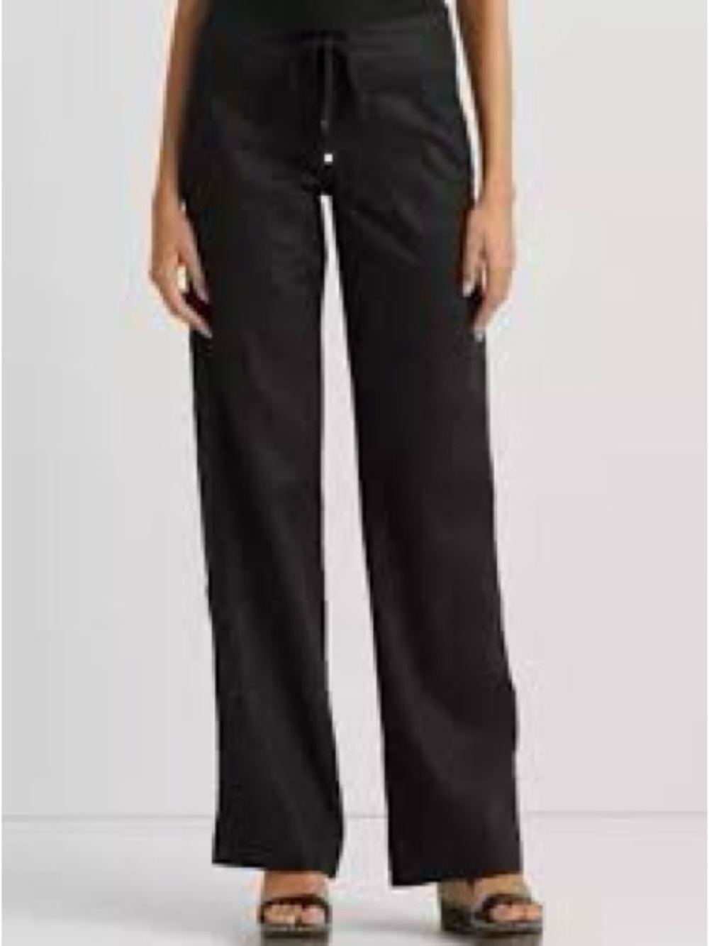 Guess Black Wide-Leg Drawstring Pants